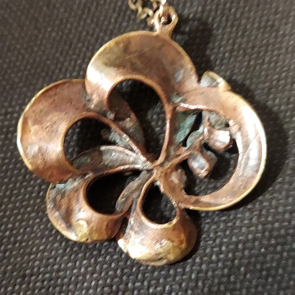 Hannu Ikonen Vintage Finnish Bronze Reindeer Moss brooch Nordic Neckace